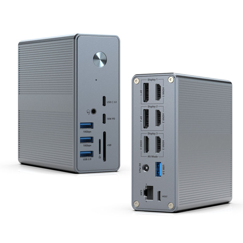 18 в 1 USB-C Docking Station Высокое разрешение до 4K с режимом расширения ссылки дисплея