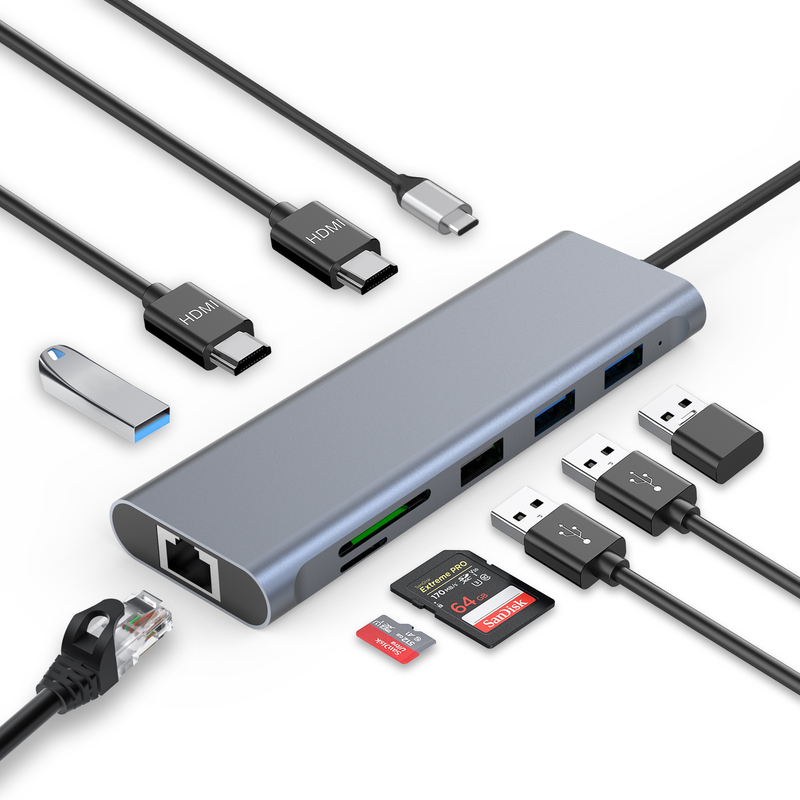 Type C USB Multi Port Hub USB Type-C адаптер с USB 3.0 портами и RU6A-H2