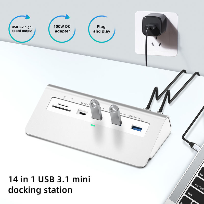 Subosen Manufacture 14 в 1 Type-c USB C 1G Ethernet 4K HDMI настольная док-станция