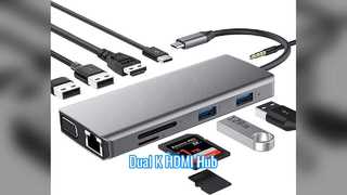0 In USB C Hub Dual K 60 Гц HDMI-адаптер